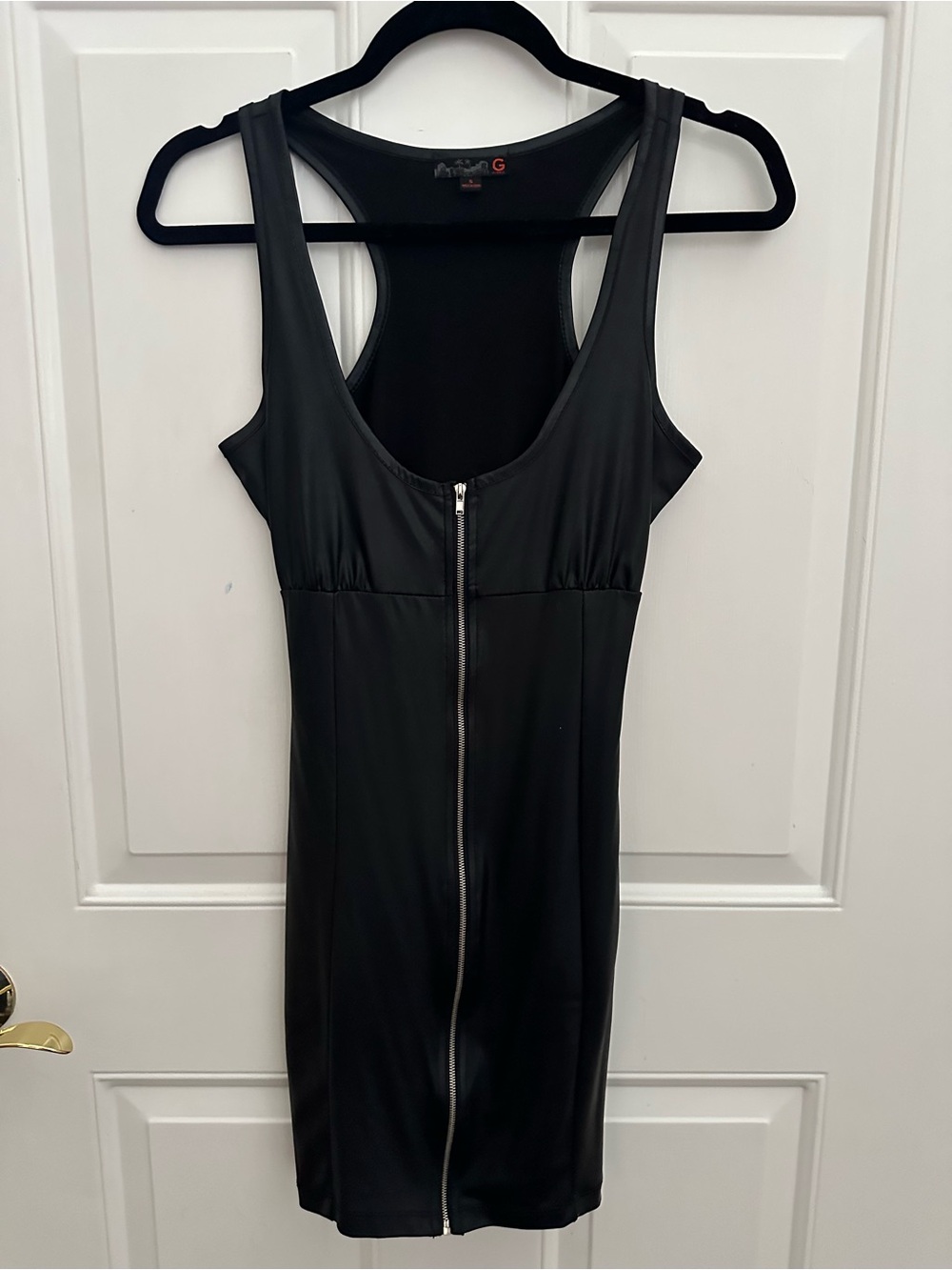 G by guess Black Zipper-Front little black Y2K dress size S